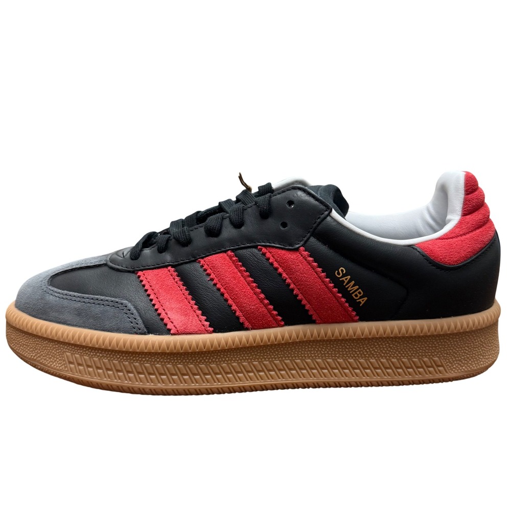 Adidas Samba XLG Shoes Mens 7.5 Black Red‎ Gum Sole Leather Sneakers IE9178 NEW